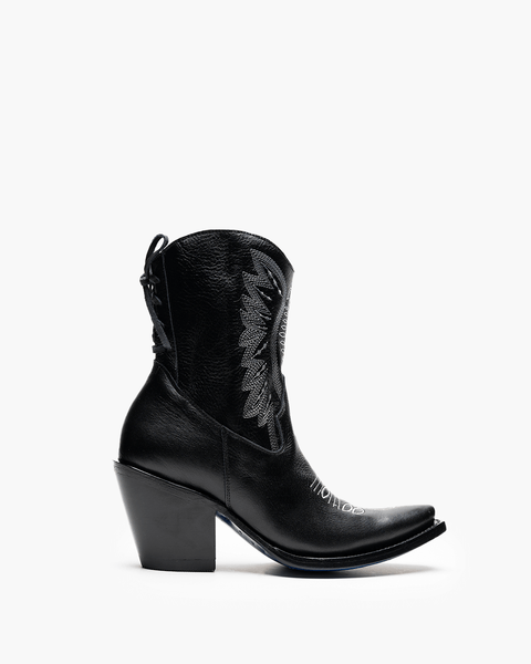 Night Star Black Leather Western Boots | Short & Sleek Essential display picture 2