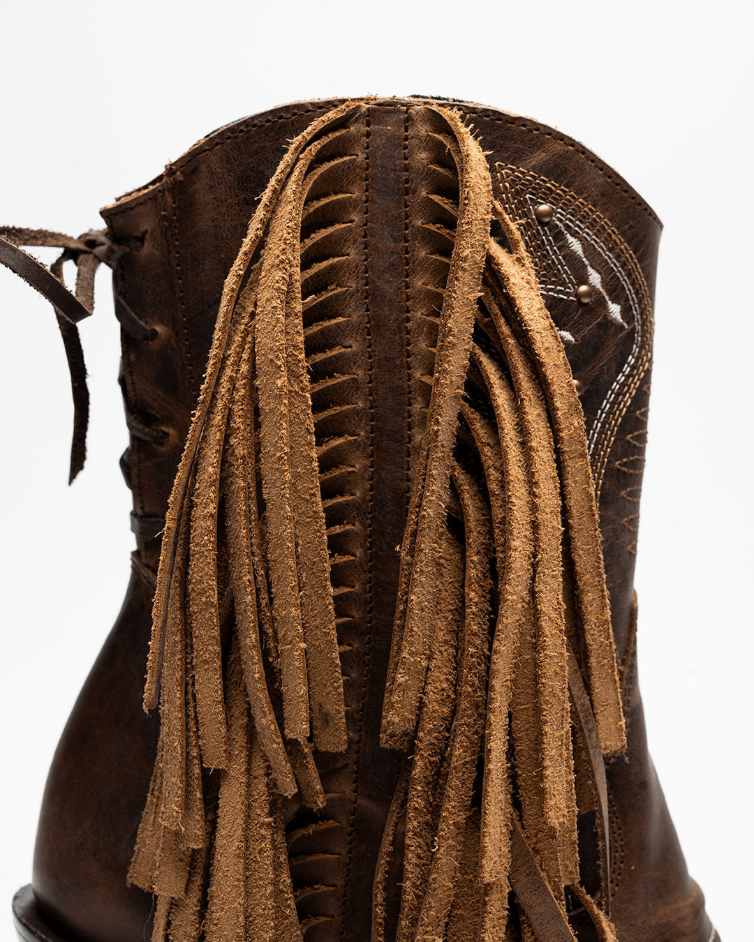 Wild Fringe Brown Leather Western Boots | Short & Urban
