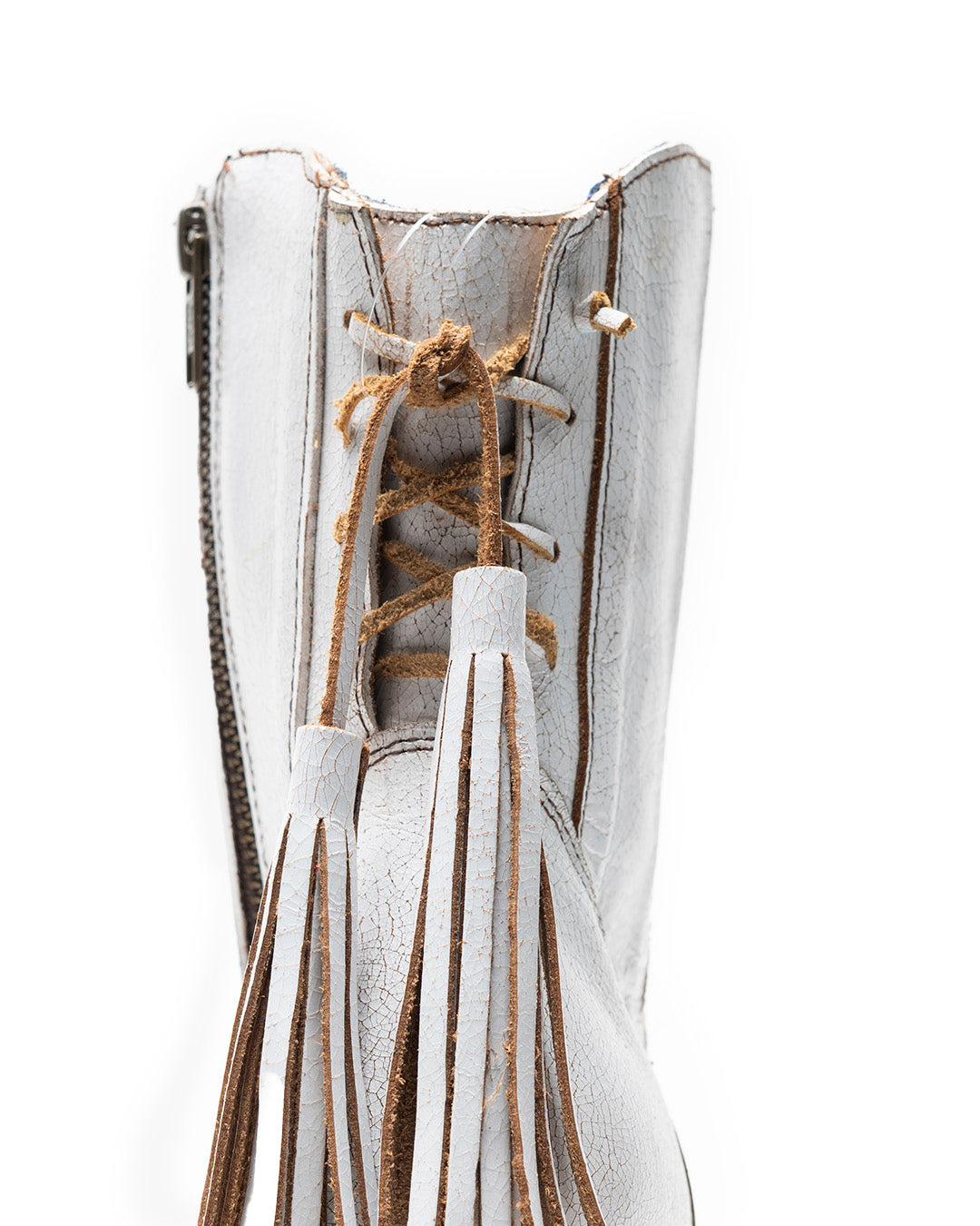 White Leather Tassel