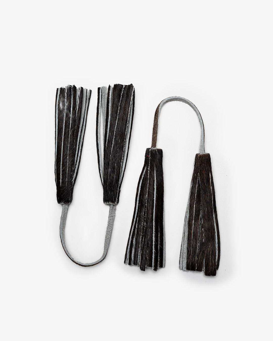 Black Cowhide Leather Tassel